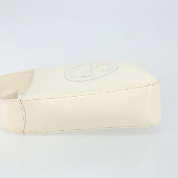 GUCCI Soho Shoulder Bag Enamel White Auth ep11364