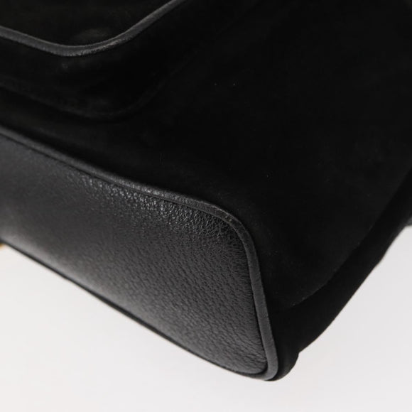 GUCCI Bamboo Backpack Suede Black Gold 003 58 0030 Auth ep11366