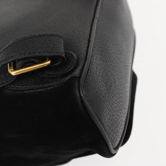 GUCCI Bamboo Backpack Suede Black Gold 003 58 0030 Auth ep11366