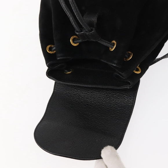 GUCCI Bamboo Backpack Suede Black Gold 003 58 0030 Auth ep11366