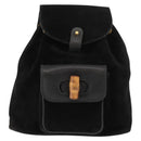 GUCCI Bamboo Backpack Suede Black Gold 003 58 0030 Auth ep11366-13
