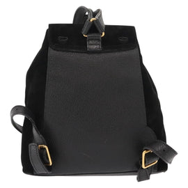 GUCCI Bamboo Backpack Suede Black Gold 003 58 0030 Auth ep11366 - 0