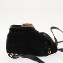 GUCCI Bamboo Backpack Suede Black Gold 003 58 0030 Auth ep11366-3