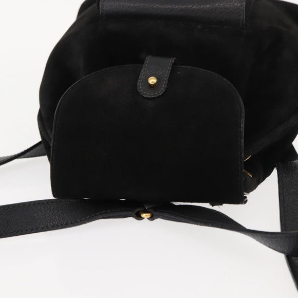 GUCCI Bamboo Backpack Suede Black Gold 003 58 0030 Auth ep11366