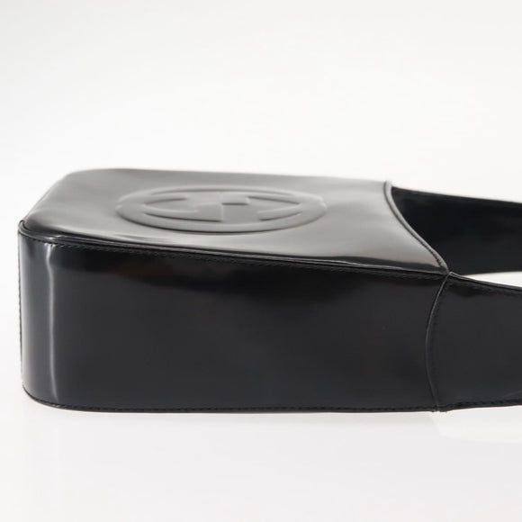 GUCCI Soho Shoulder Bag Enamel Black 007 2023 0249 Auth ep11367