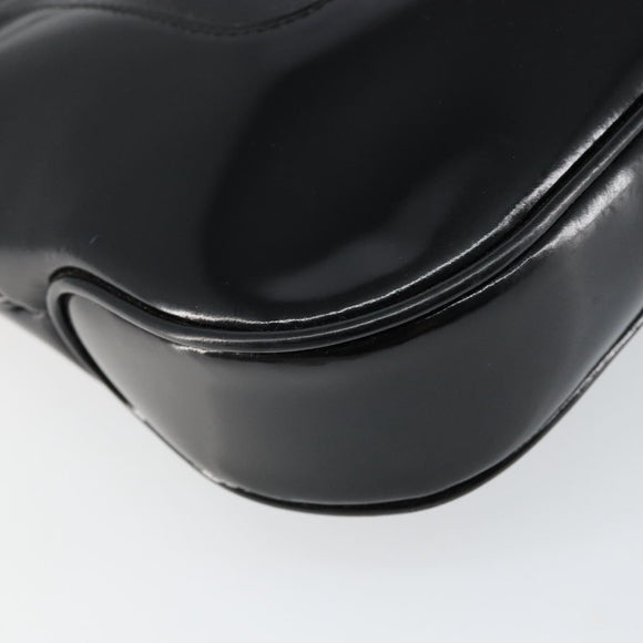 GUCCI Shoulder Bag Enamel Black Gold 001 4149 Auth ep11368