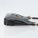 GUCCI Shoulder Bag Enamel Black Gold 001 4149 Auth ep11368-3
