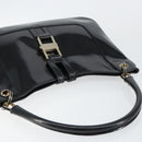 GUCCI Shoulder Bag Enamel Black Gold 001 4149 Auth ep11368-6