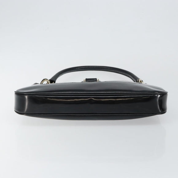 GUCCI Shoulder Bag Enamel Black Gold 001 4149 Auth ep11368