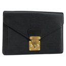 LOUIS VUITTON Epi Serie Dragonne Clutch Bag Black Noir M52612 LV Auth ep11370-1