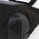 GUCCI GG Canvas Tote Bag Black Silver Auth ep11371-8