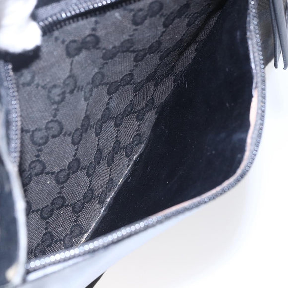 GUCCI GG Canvas Tote Bag Black Silver Auth ep11371