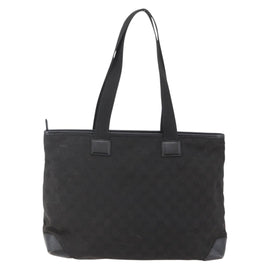 GUCCI GG Canvas Tote Bag Black Silver Auth ep11371 - 0