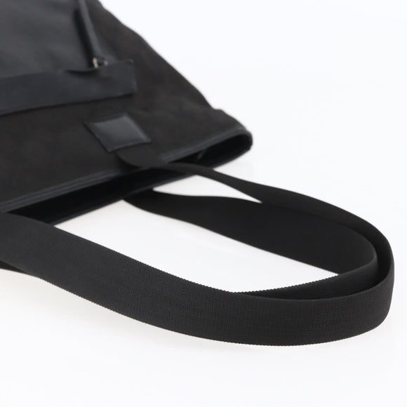 GUCCI GG Canvas Tote Bag Black Silver Auth ep11371