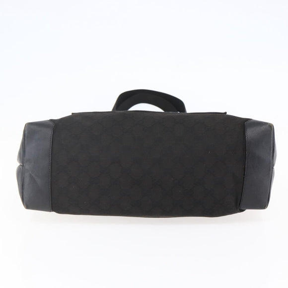 GUCCI GG Canvas Tote Bag Black Silver Auth ep11371