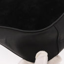 GUCCI Bamboo Shoulder Bag Suede Black Gold 001 1638 2615 Auth ep11372-9