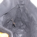 GUCCI Bamboo Shoulder Bag Suede Black Gold 001 1638 2615 Auth ep11372-18