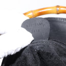 GUCCI Bamboo Shoulder Bag Suede Black Gold 001 1638 2615 Auth ep11372-12