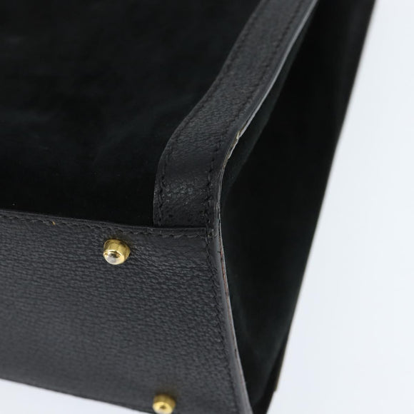 GUCCI Bamboo Tote Bag Suede Leather Black Gold 002 2853 0260 0 Auth ep11373