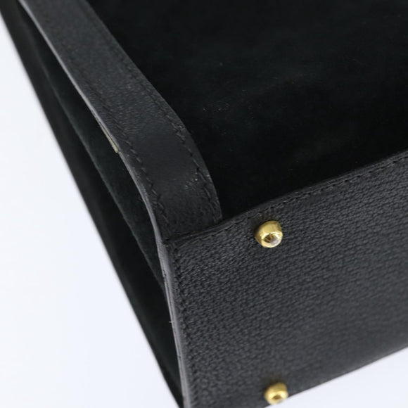 GUCCI Bamboo Tote Bag Suede Leather Black Gold 002 2853 0260 0 Auth ep11373