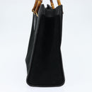 GUCCI Bamboo Tote Bag Suede Leather Black Gold 002 2853 0260 0 Auth ep11373-4