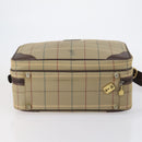 Burberrys Nova Check Hand Bag Canvas 2way Gold Beige Auth ep11376-11