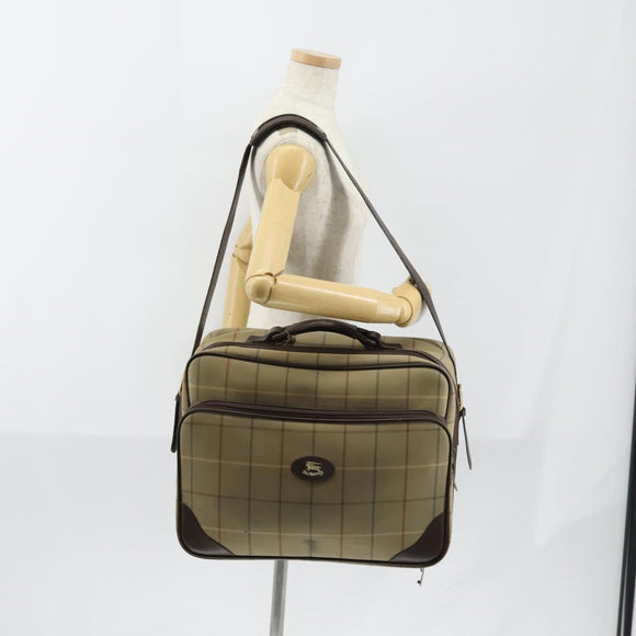 Burberrys Nova Check Hand Bag Canvas 2way Gold Beige Auth ep11376