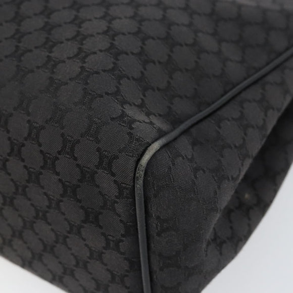 CELINE Macadam Canvas Hand Bag Black Silver Auth ep11378