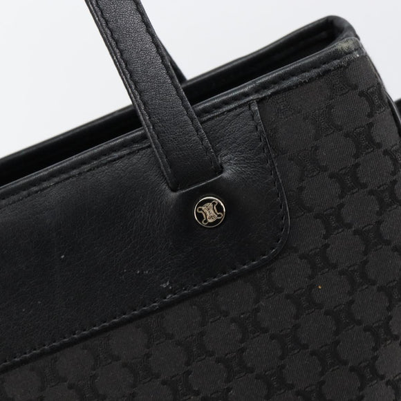 CELINE Macadam Canvas Hand Bag Black Silver Auth ep11378