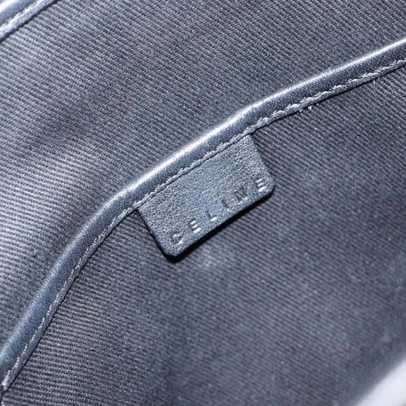 CELINE Macadam Canvas Hand Bag Black Silver Auth ep11378