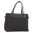 CELINE Macadam Canvas Hand Bag Black Silver Auth ep11378-1