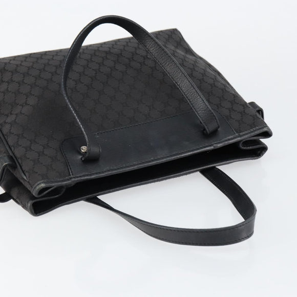 CELINE Macadam Canvas Hand Bag Black Silver Auth ep11378