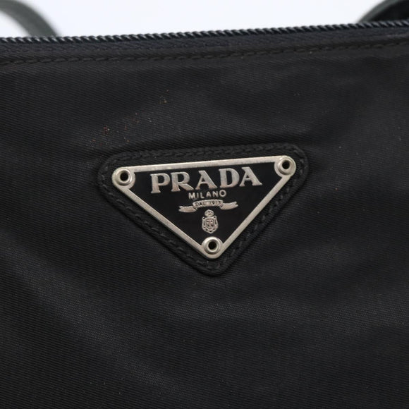 PRADA Shoulder Bag Nylon Black Silver Auth ep11379