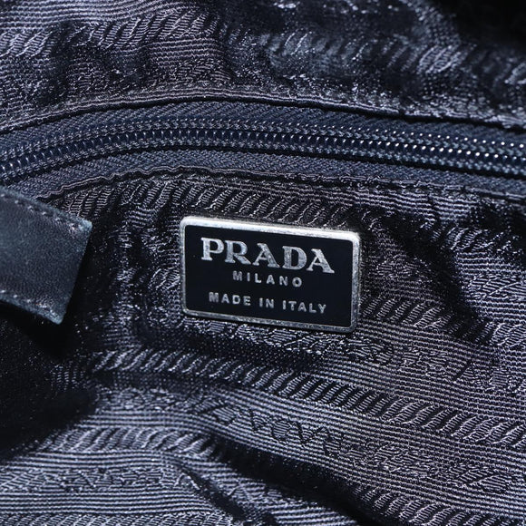 PRADA Shoulder Bag Nylon Black Silver Auth ep11379