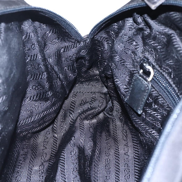 PRADA Shoulder Bag Nylon Black Silver Auth ep11379