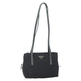 PRADA Shoulder Bag Nylon Black Silver Auth ep11379