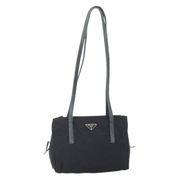 PRADA Shoulder Bag Nylon Black Silver Auth ep11379