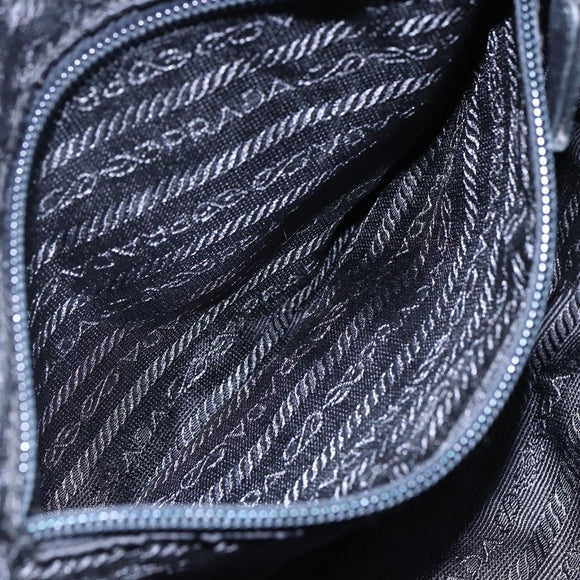 PRADA Shoulder Bag Nylon Black Silver Auth ep11379