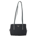 PRADA Shoulder Bag Nylon Black Silver Auth ep11379-13
