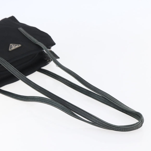PRADA Shoulder Bag Nylon Black Silver Auth ep11379