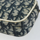 Christian Dior Trotter Canvas Pouch PVC Navy Silver Auth ep11381-15