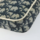Christian Dior Trotter Canvas Pouch PVC Navy Silver Auth ep11381-16