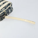 Christian Dior Trotter Canvas Pouch PVC Navy Silver Auth ep11381-8
