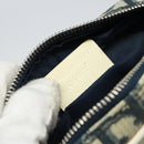 Christian Dior Trotter Canvas Pouch PVC Navy Silver Auth ep11381-12