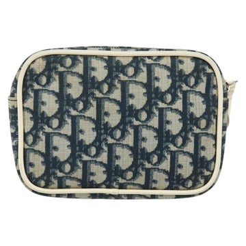 Christian Dior Trotter Canvas Pouch PVC Navy Silver Auth ep11381 - 0