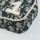 Christian Dior Trotter Canvas Pouch PVC Navy Silver Auth ep11381-7