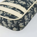Christian Dior Trotter Canvas Pouch PVC Navy Silver Auth ep11381-14