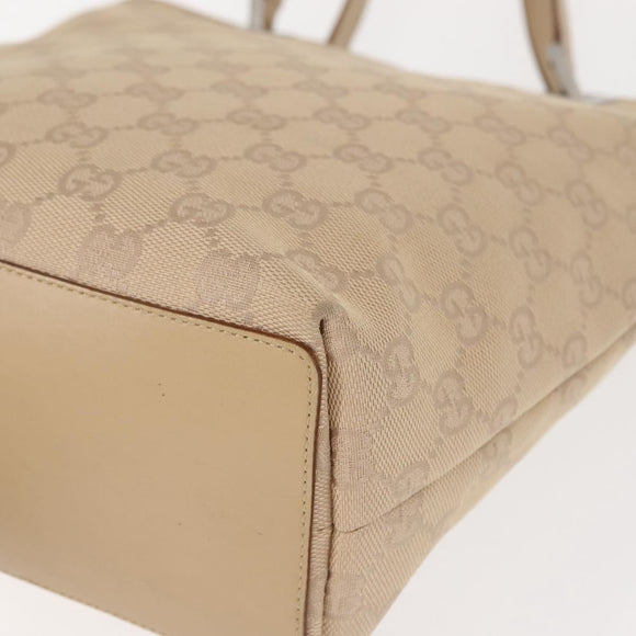 GUCCI GG Canvas Tote Bag Beige Silver 31244 Auth ep11382