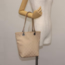 GUCCI GG Canvas Tote Bag Beige Silver 31244 Auth ep11382-22
