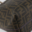 FENDI Zucca Canvas Tote Bag PVC Black Brown Auth ep11387-14